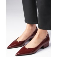  mio gusto marie burgundy color patent leather short heels women`s shoes.