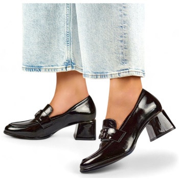 primohurt black patent low-heeled