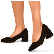  primohurt suede low-heeled pumps, classic black women`s low-heeled shoes