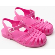  ni̇şantaşi shoes anderline jr. candy pink matte belt detail children`s sandals