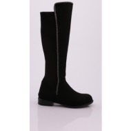  dgn 508 women`s back stretch stripe knee high flats boots with side stones