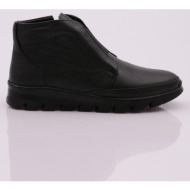  dgn 2006 women`s rubber detailed zippered boots black genuine leather