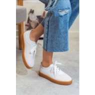  ni̇şantaşi shoes venice white matte flat sole lace-up women`s sneakers