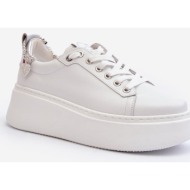  leather women`s sneakers with bracelet chebello 4406 white