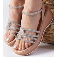  mio gusto talisa nude colored ankle strap women`s sandals