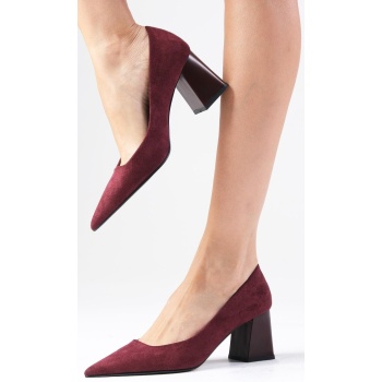 mio gusto fleur claret red suede block σε προσφορά