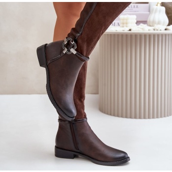 insulated flat heel boots with