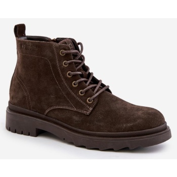 suede insulated men`s ankle boots