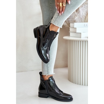 patent leather women`s ankle boots with σε προσφορά