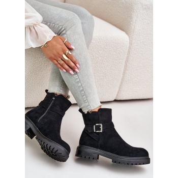 insulated ankle boots eco suede with