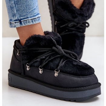 low platform snow boots with fur