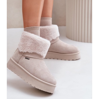 platform snow boots with fur big star