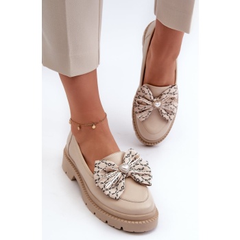 women`s leather moccasins with bow