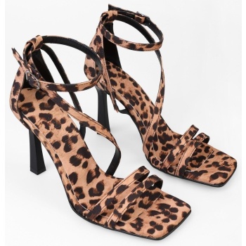 shoeberry women`s mules leopard satin σε προσφορά