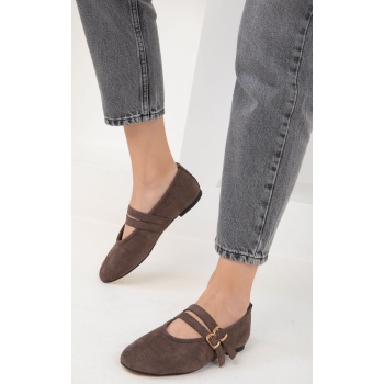 soho brown suede women`s ballerinas σε προσφορά