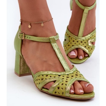 women`s leather sandals with heels