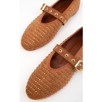 soho tan suede women`s ballerinas σε προσφορά