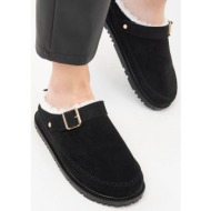  soho black suede women`s slippers 20023