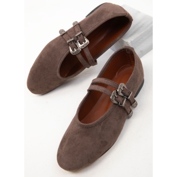 soho brown suede women`s ballerinas σε προσφορά