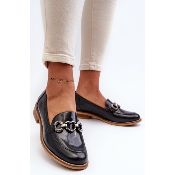 leather women`s patent loafers laura