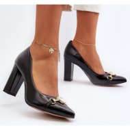  black leather court shoes with heart zazoo