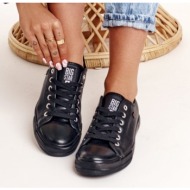  women`s leather sneakers big star black v274871