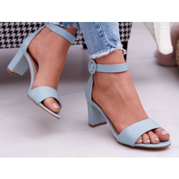 women`s sandals on a block heel blue σε προσφορά