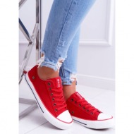  women`s classic low sneakers big star dd274339 red
