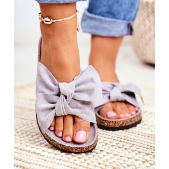 women`s grey flip-flops bows wendy σε προσφορά