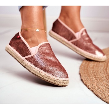 women`s espadrilles braided sole pink