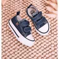  children`s velcro sneakers big star hh374201 navy blue
