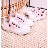  children`s classic low sneakers big star hh374093 pink