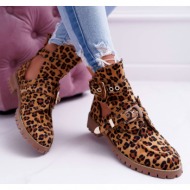  lu boo suede cut out ankle boots leopard rock girl