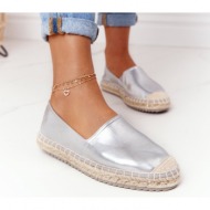  leather espadrilles on a braided sole big star hh274504 silver