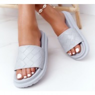  women`s slippers on a platform big star hh274688 grey