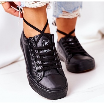 women`s leather sneakers black mega σε προσφορά