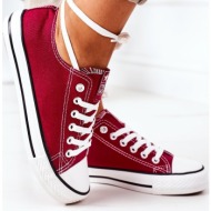  women`s classic sneakers burgundy ecoma