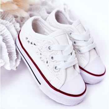children`s sneakers with lace white