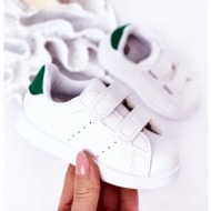 children`s sneakers with velcro white-green california