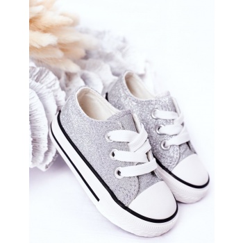 children`s glitter sneakers silver σε προσφορά