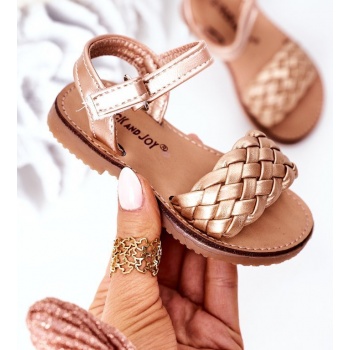 children`s braided sandals rose gold σε προσφορά