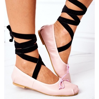 lace-up ballerinas lu boo pink