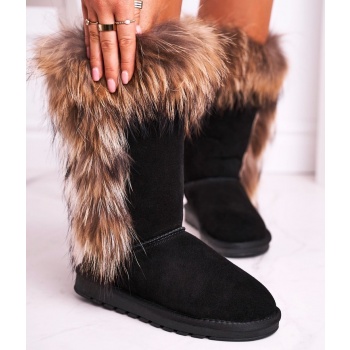 women`s snow boots with fur leather σε προσφορά