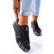  women`s sneakers on a platform big star ii274183 black