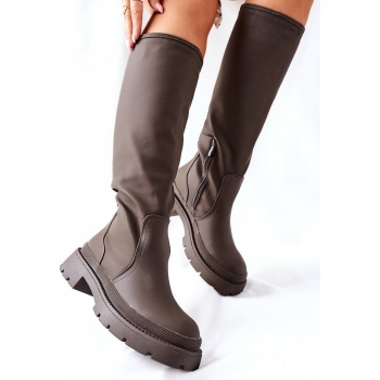 women`s high black boots khaki whats σε προσφορά