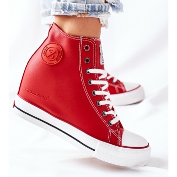 leather wedge sneakers cross jeans σε προσφορά