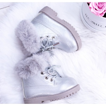 silver insulated baby booties trapery σε προσφορά
