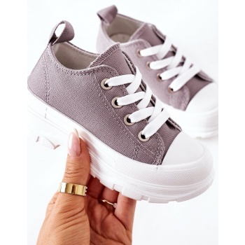 children`s sneakers on a platform grey σε προσφορά