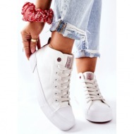  women`s high sneakers cross jeans ii2r4033c white