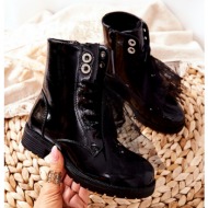  children`s boots shiny lacquered black semissa